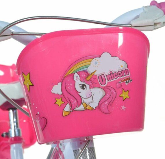 Kinderfiets 16 inch unicorn met zijwieltjes Dino Bikes meisjes