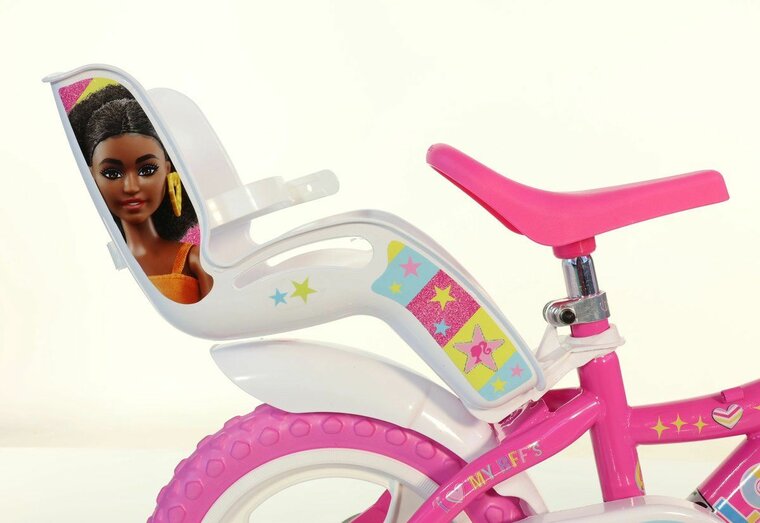 Barbie kinderfiets 12 inch roze Dino Bikes met zijwieltjes