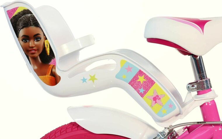 Barbie kinderfiets 16 inch roze met zijwieltjes - Dino Bikes