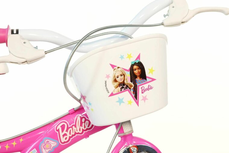 Barbie kinderfiets 16 inch roze met zijwieltjes - Dino Bikes