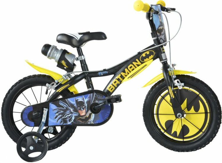 Kinderfiets 16 inch Batman met zijwieltjes - Dino Bikes