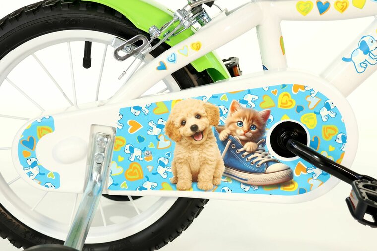 Kinderfiets 14 inch Dino Bikes Furry Fun met zijwieltjes
