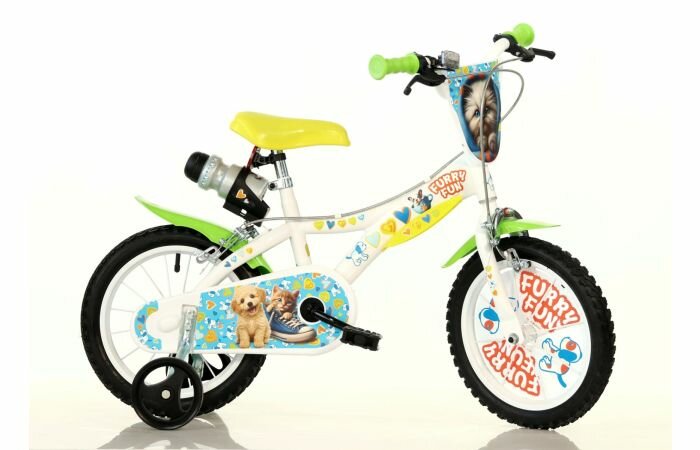 16 inch kinderfiets Dino Bikes Furry Fun met zijwieltjes