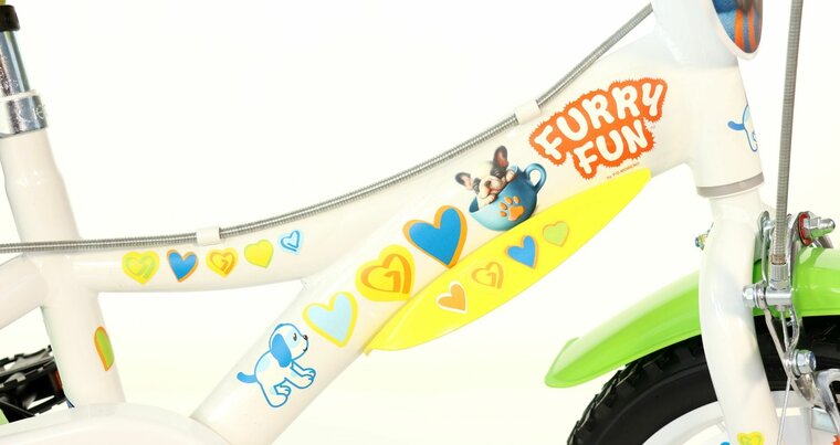 16 inch kinderfiets Dino Bikes Furry Fun met zijwieltjes