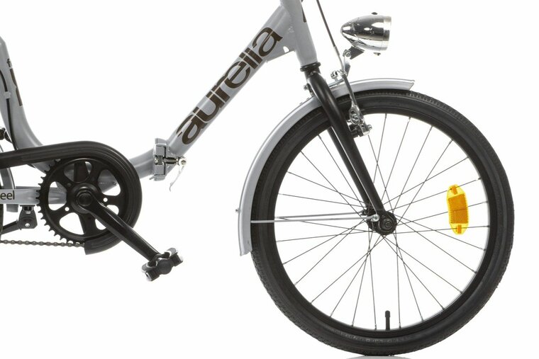 Vouwfiets 20 inch staal met V-brake en verlichting, grijs