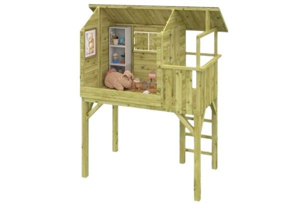 Speelhuis op palen grenenhout 16mm met veranda - WOODY Teddy