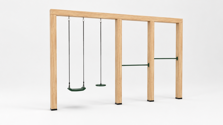 Houten schommel Douglas | Lilo 400cm - Donkergroen duikelstang