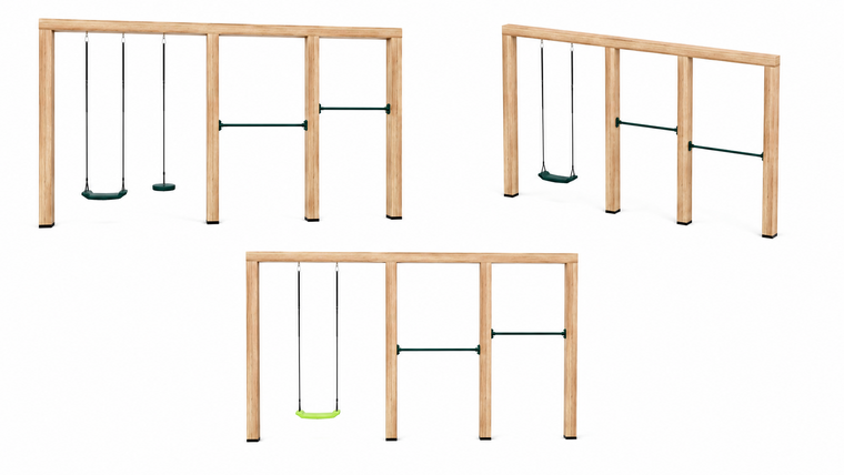 Houten schommel Douglas | Lilo 350cm - Donkergroen duikelstang