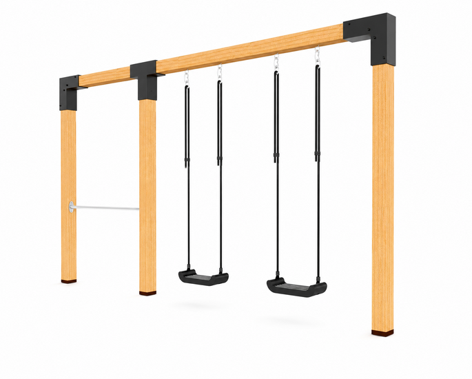 Houten schommel Douglas | Anna 400cm - Groen duikelstang