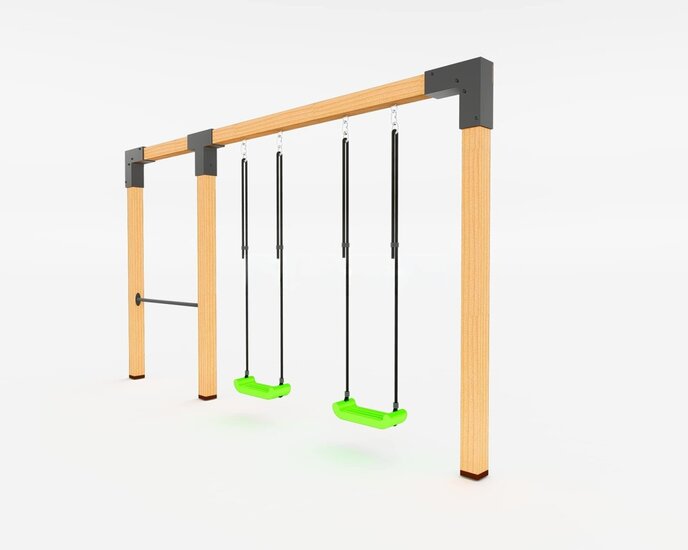 Houten schommel Douglas | Anna 400cm - Groen duikelstang