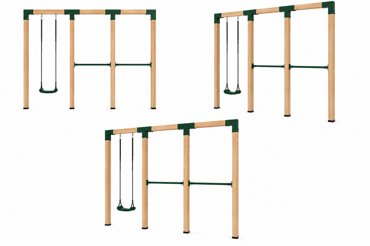 Houten schommel Douglas| Mila 400 cm | Donkergroen duikelstang