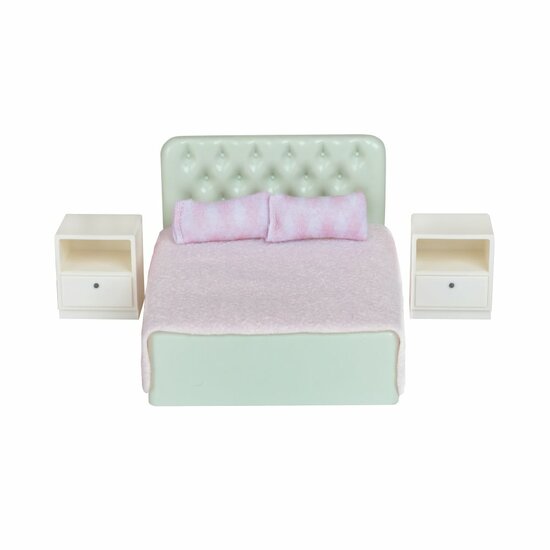 Lundby poppenhuis slaapkamerset wit met hartjes, schaal 1:18