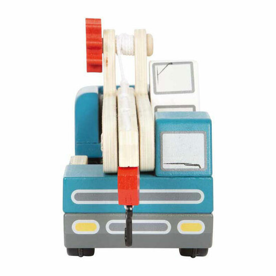 Small Foot -  Houten Kraanwagen Blauw met Pallet