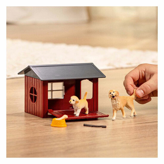 schleich FARM WORLD Hondenhok met Golden Retrievers 42722