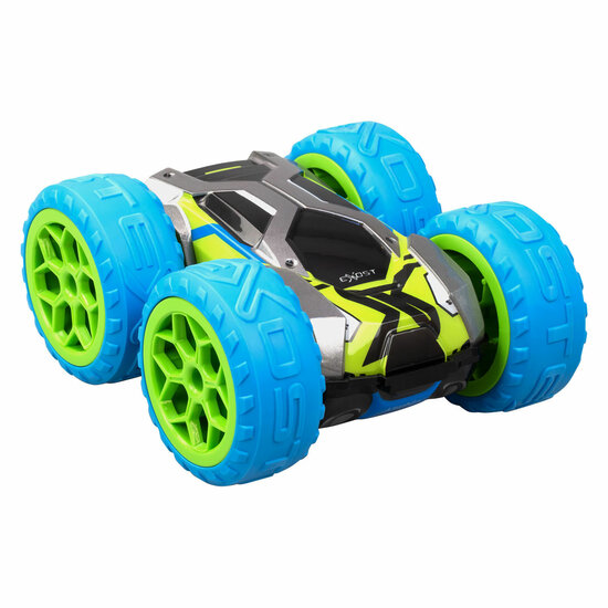 Exost RC 360 Cross MX Bestuurbare Stuntauto Blauw/Groen - 12 km/u