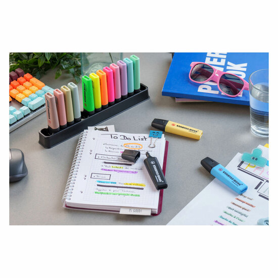 STABILO BOSS Original Pastel &amp; NatureCOLORS Markeerstiften Bureau Set - 15dlg.