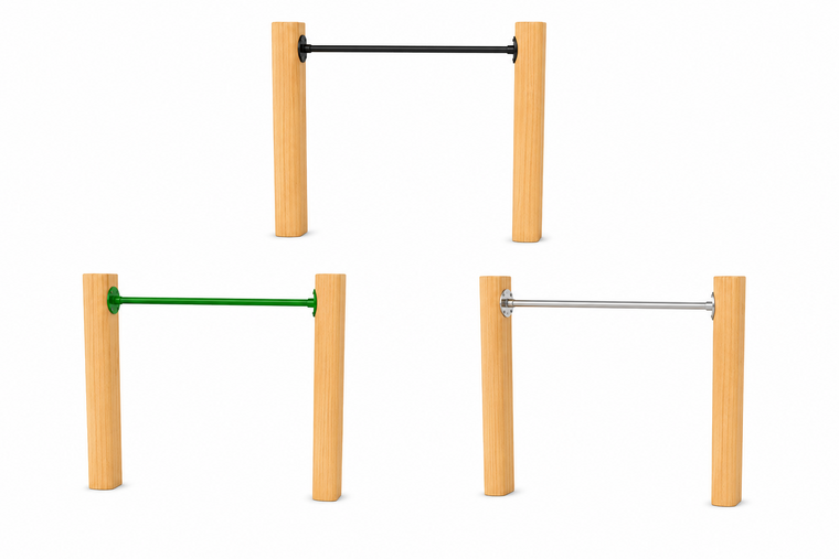 Douglas houten Duikelrek Kwek met stang - Groen 125Cm