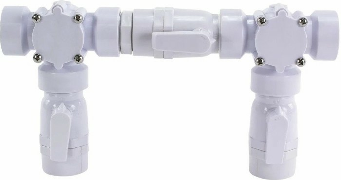 Bypass kit voor warmtepomp zwembad met koppelingen 32/38mm