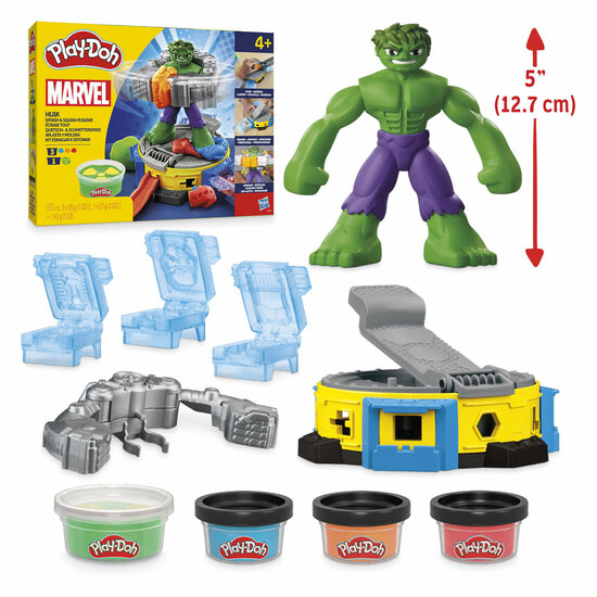 Play-Doh Marvel Hulk Smash &amp; Squish Speelset - 4 Kleipotjes