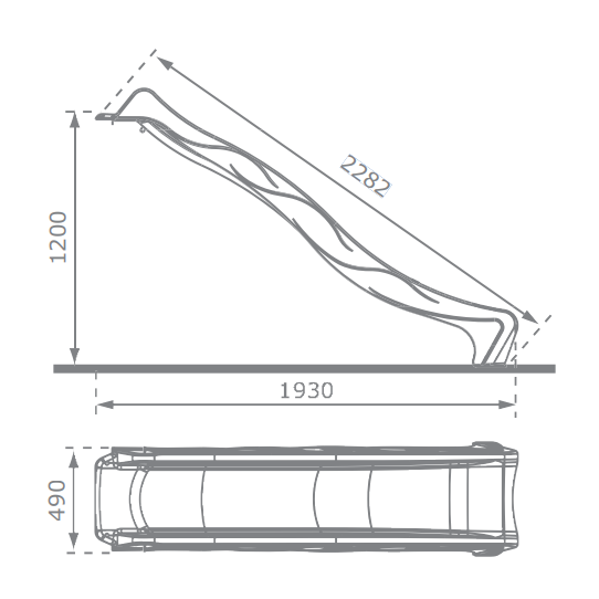 Glijbaan reX met golf 240 cm &ndash; H1200 Groen