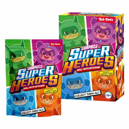 Pluchen Figuur Sleutelhanger Super Hero - 16cm