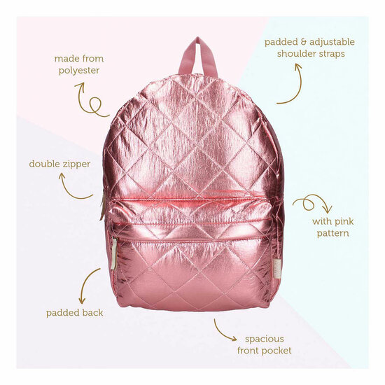 Milky Kiss Rugzak Lush Life Roze Metallic