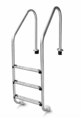 Zwembadtrap RVS 304 met 3 treden en antislip profiel (90-115 cm)