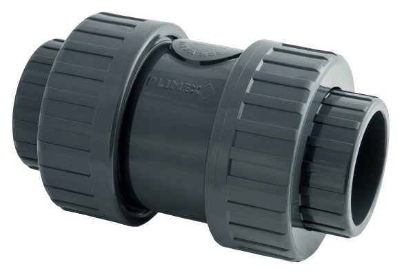Terugslagklep 50mm PVC klikverbinding W'eau grijs