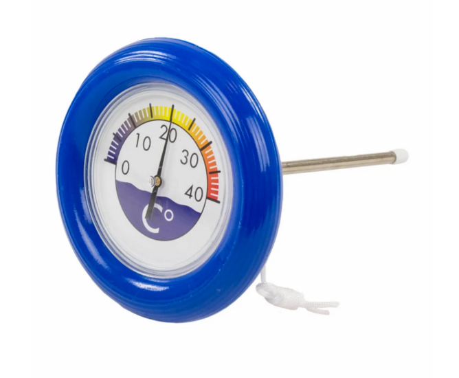 Drijvende zwembad thermometer met koord 0-40&deg;C blauw Kokido