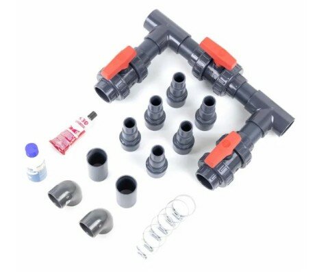 Bypass kit 50mm voor zwembadwarmtepomp met regelkleppen - W'eau