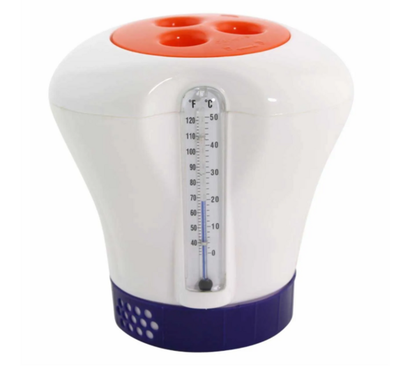 Chloordispenser met thermometer voor zwembad - regelbare dosering