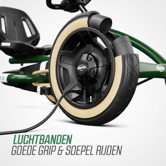 BERG Buddy Retro Green skelter 3-8 jaar met luchtbanden en BFR