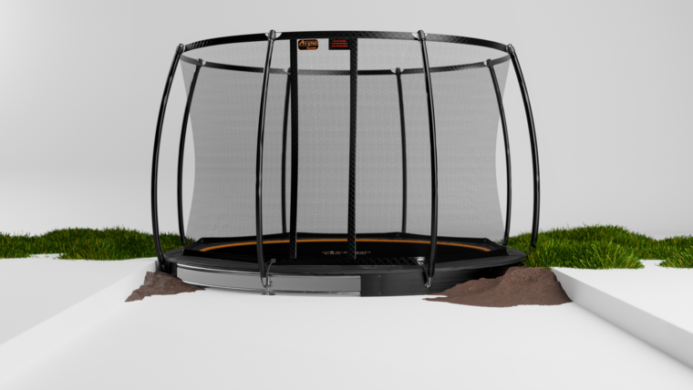 Avyna Trampoline FlatLevel &Oslash;365 met veiligheidsnet | Zwart