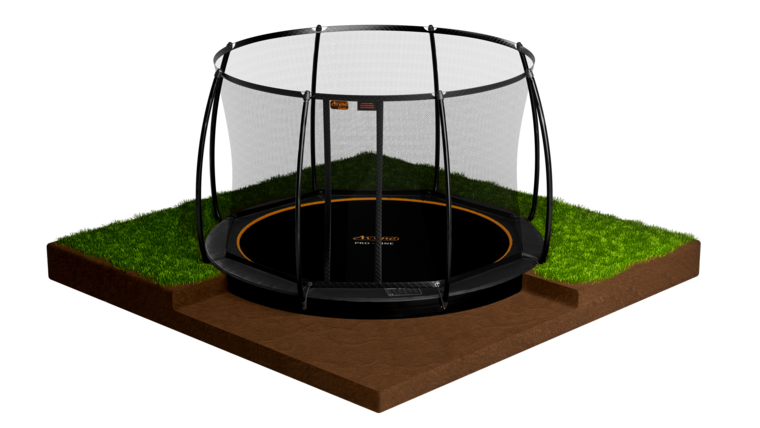 Avyna Trampoline FlatLevel &Oslash;365 met veiligheidsnet | Zwart