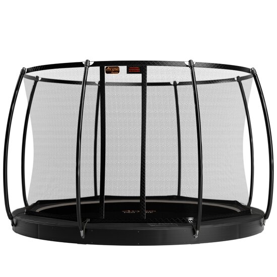 Avyna Trampoline FlatLevel &Oslash;365 met veiligheidsnet | Zwart