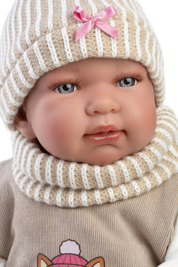 Llorens Babypop Tina 44 cm met Huilgeluid, Zacht Stoffen Lijfje