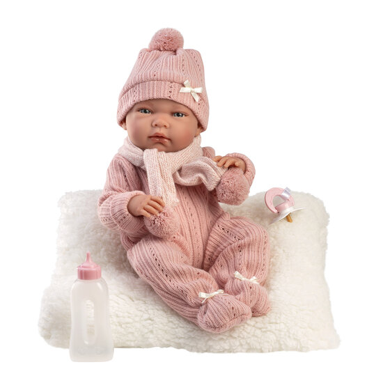 Llorens Babypop Nica 40 cm met Kussen en Roze Outfitje