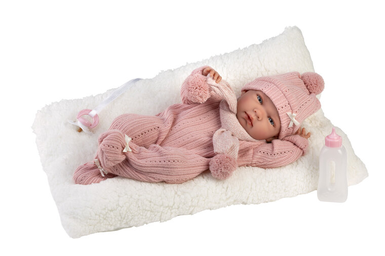 Llorens Babypop Nica 40 cm met Kussen en Roze Outfitje