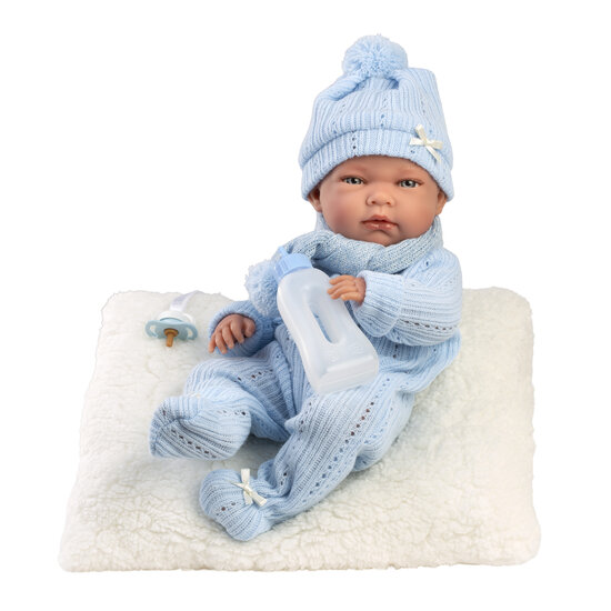 Llorens Babypop Nico 40 cm met Kussen en Flesje - Vinyl