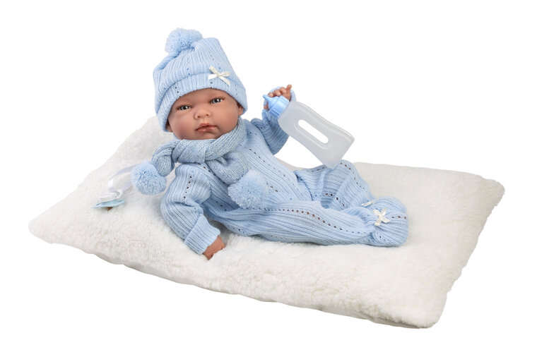 Llorens Babypop Nico 40 cm met Kussen en Flesje - Vinyl