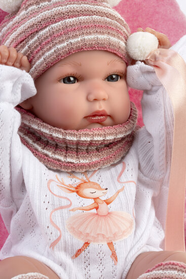 Babypop 35 cm met Ballerina-outfit en Kussen - Llorens Bimba