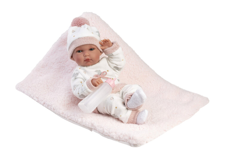 Llorens Babypop Bimba 35 cm Vinyl roze met kussen
