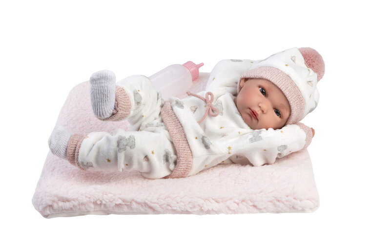 Llorens Babypop Bimba 35 cm Vinyl roze met kussen