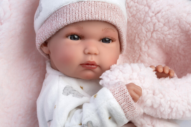 Llorens Babypop Bimba 35 cm Vinyl roze met kussen