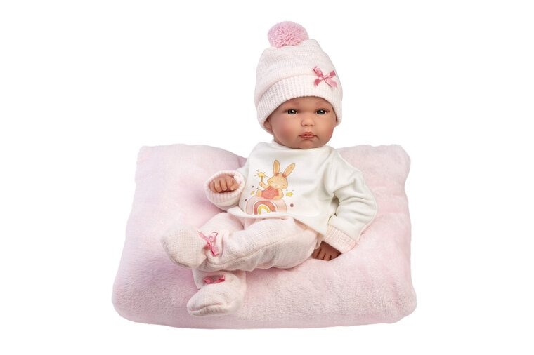 Llorens Babypop Bimba 35 cm met Kussen, Roze Muts en Konijntjesoutfit