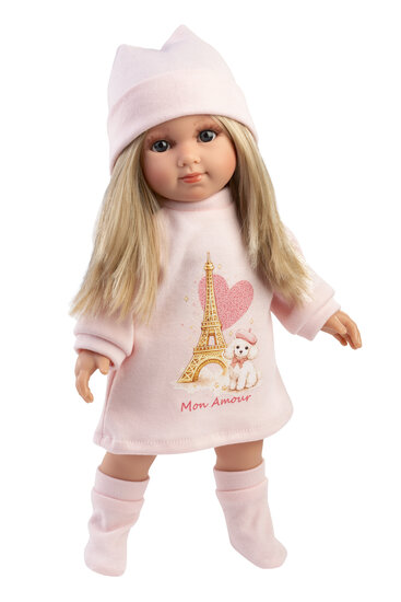 Llorens Pop Elena 35 cm met Blond Haar en Roze Outfit