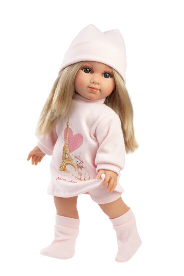 Llorens Pop Elena 35 cm met Blond Haar en Roze Outfit