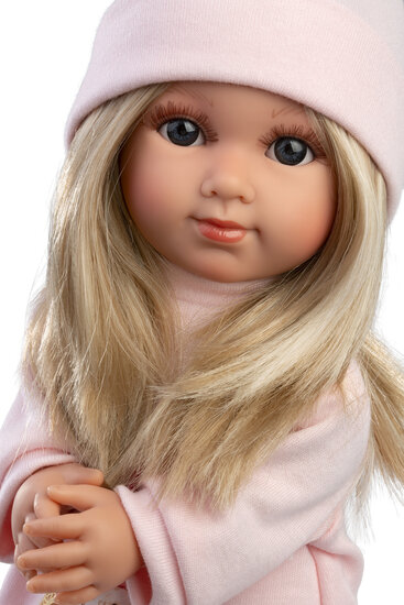 Llorens Pop Elena 35 cm met Blond Haar en Roze Outfit