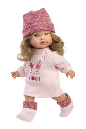 Llorens Babypop Valeria 28 cm met Vinyllichaam en Roze Outfit