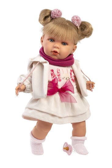 Llorens Huilpop Julia 42 cm met Geluid en Stoffen Lichaam